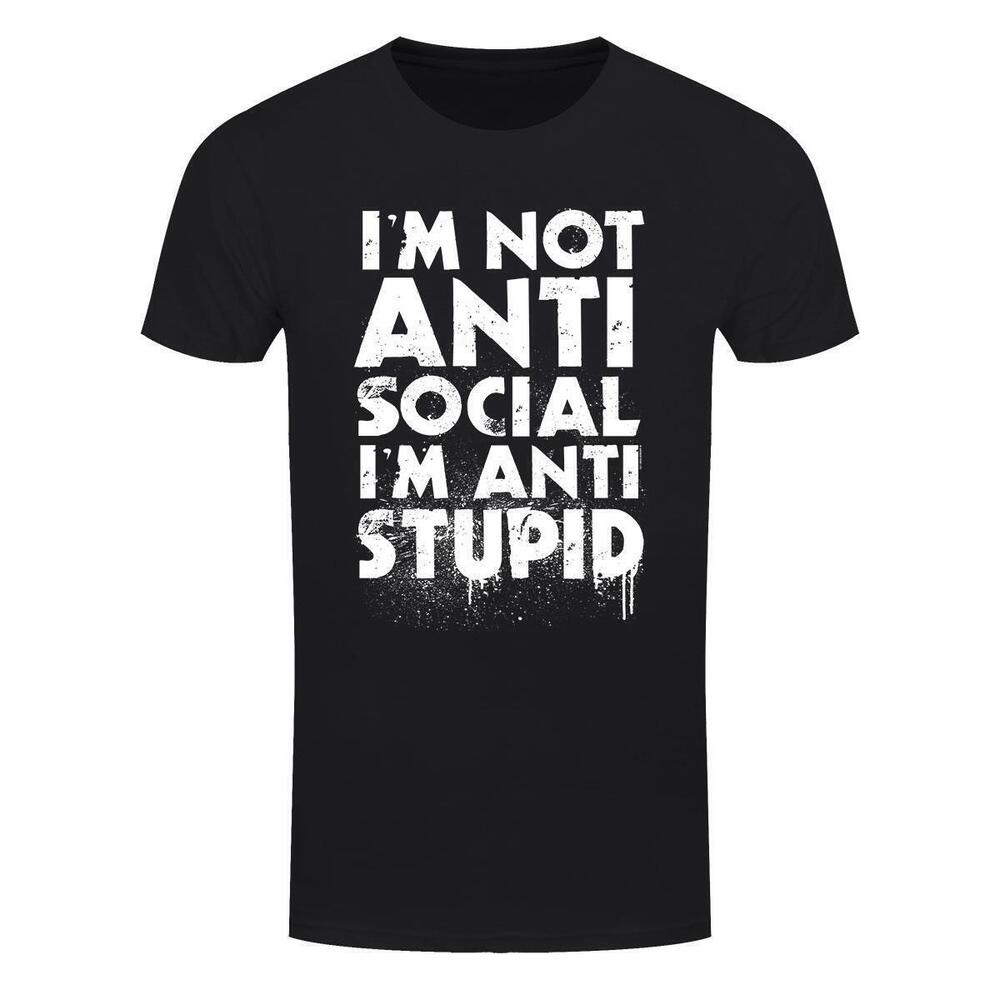 Im Not Antisocial Im Antistupid Mens Black Tshirt